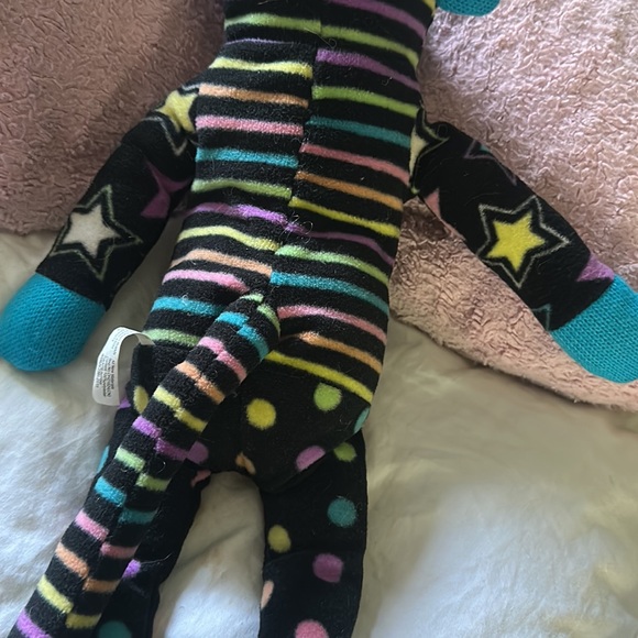 Sock monkey Justice Just for Girls early yo mid 2000’s black purple blue fleece - Picture 8 of 13